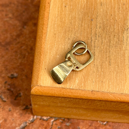 Estate 14KT Yellow Gold 3D Bottle Cap Opener Pendant Charm