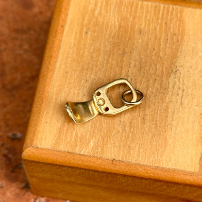 Estate 14KT Yellow Gold 3D Bottle Cap Opener Pendant Charm