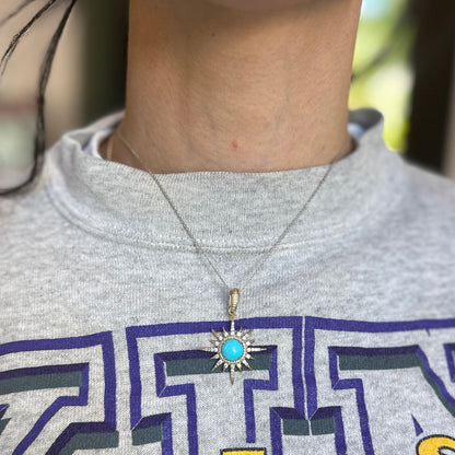 Sterling Silver Yellow Gold-Plated Celestial Turquoise Necklace