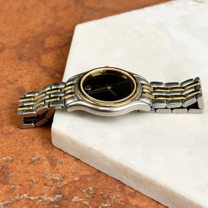 Estate Movado Two-Tone Stainless Steel Black Face Ladies Watch