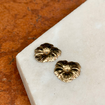 Estate 14KT Yellow Gold Leaf Earring Jackets