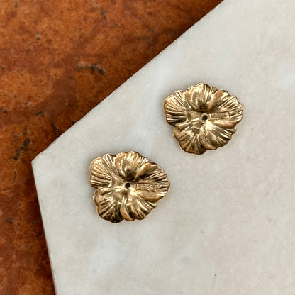 Estate 14KT Yellow Gold Leaf Earring Jackets