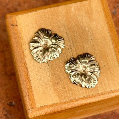 Estate 14KT Yellow Gold Leaf Earring Jackets
