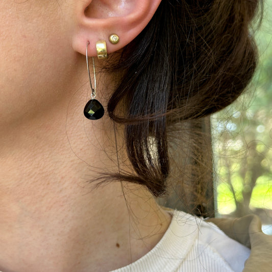 Sterling Silver Threader Black Onyx Earrings