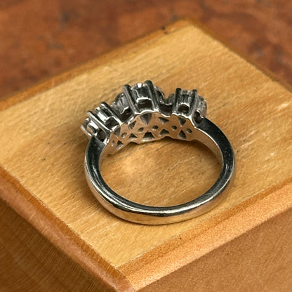 Estate 14KT White Gold Diamond Three Halo Design Ring