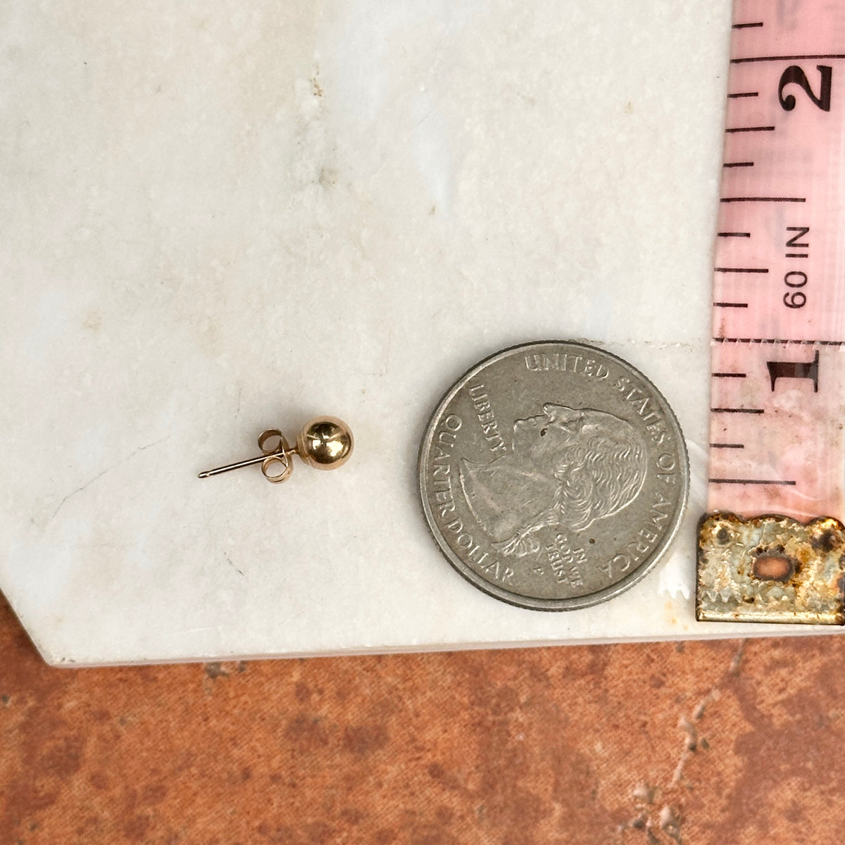 Estate 10KT Yellow Gold 5mm Ball Stud Earrings