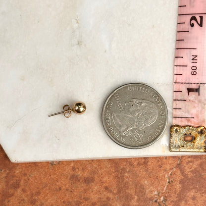 Estate 10KT Yellow Gold 5mm Ball Stud Earrings