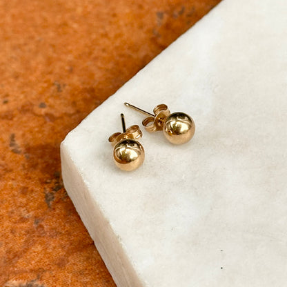 Estate 10KT Yellow Gold 5mm Ball Stud Earrings