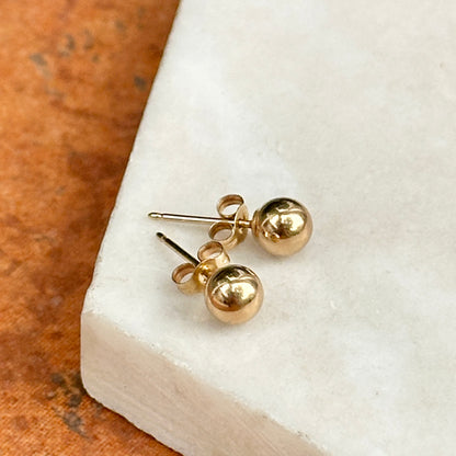 Estate 10KT Yellow Gold 5mm Ball Stud Earrings
