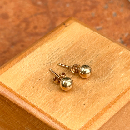 Estate 10KT Yellow Gold 5mm Ball Stud Earrings