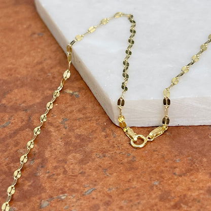 14KT Yellow Gold 1.9mm Keyhole Chain Link Necklace