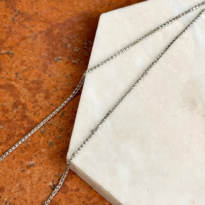Estate 14KT White Gold Double Circle Diamond Necklace