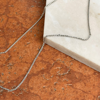 Estate 14KT White Gold Double Circle Diamond Necklace