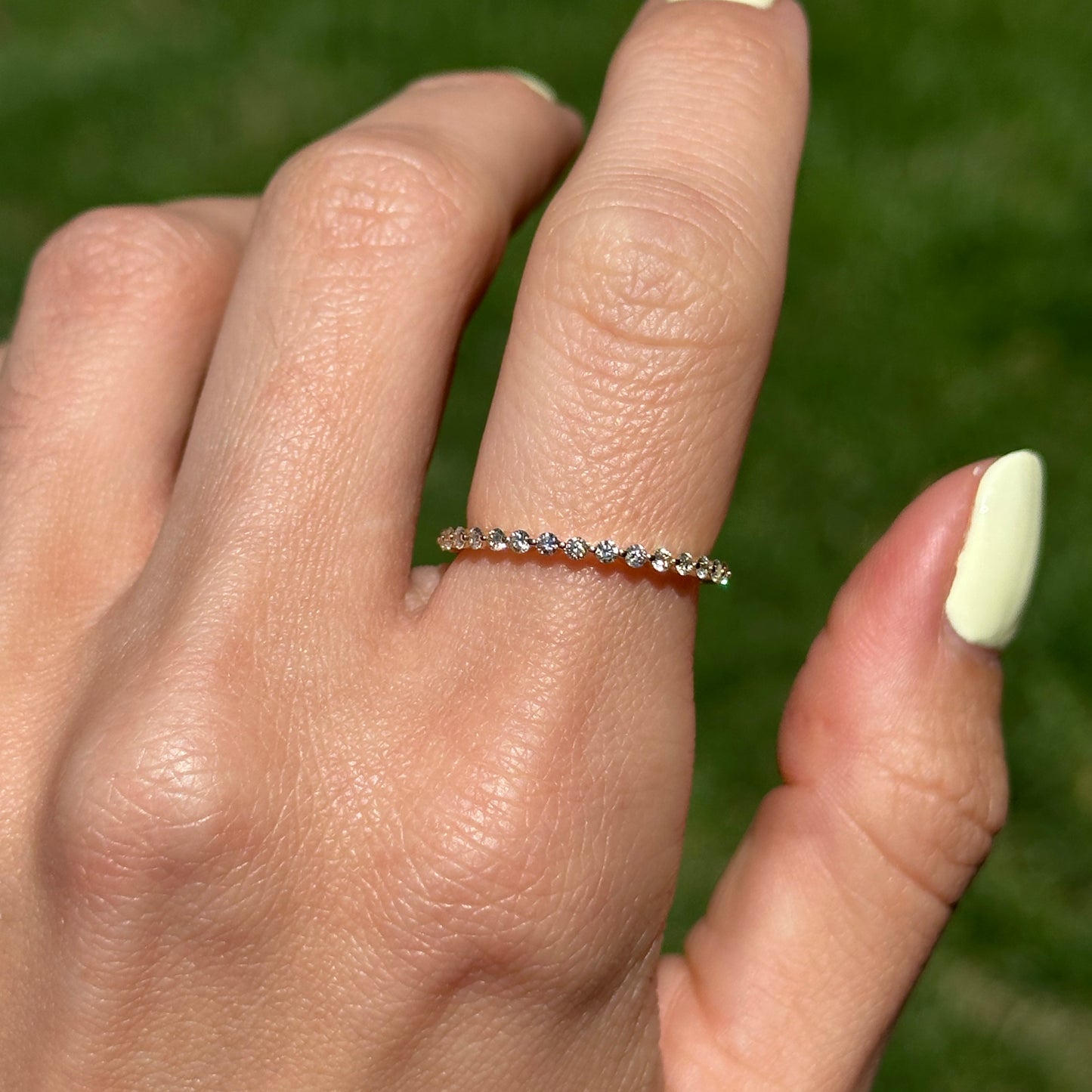 14KT Yellow Gold Lab Round Diamond .27 CT Band Ring