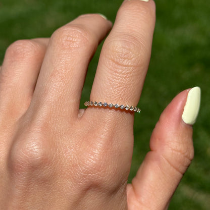 14KT Yellow Gold Lab Round Diamond .27 CT Band Ring