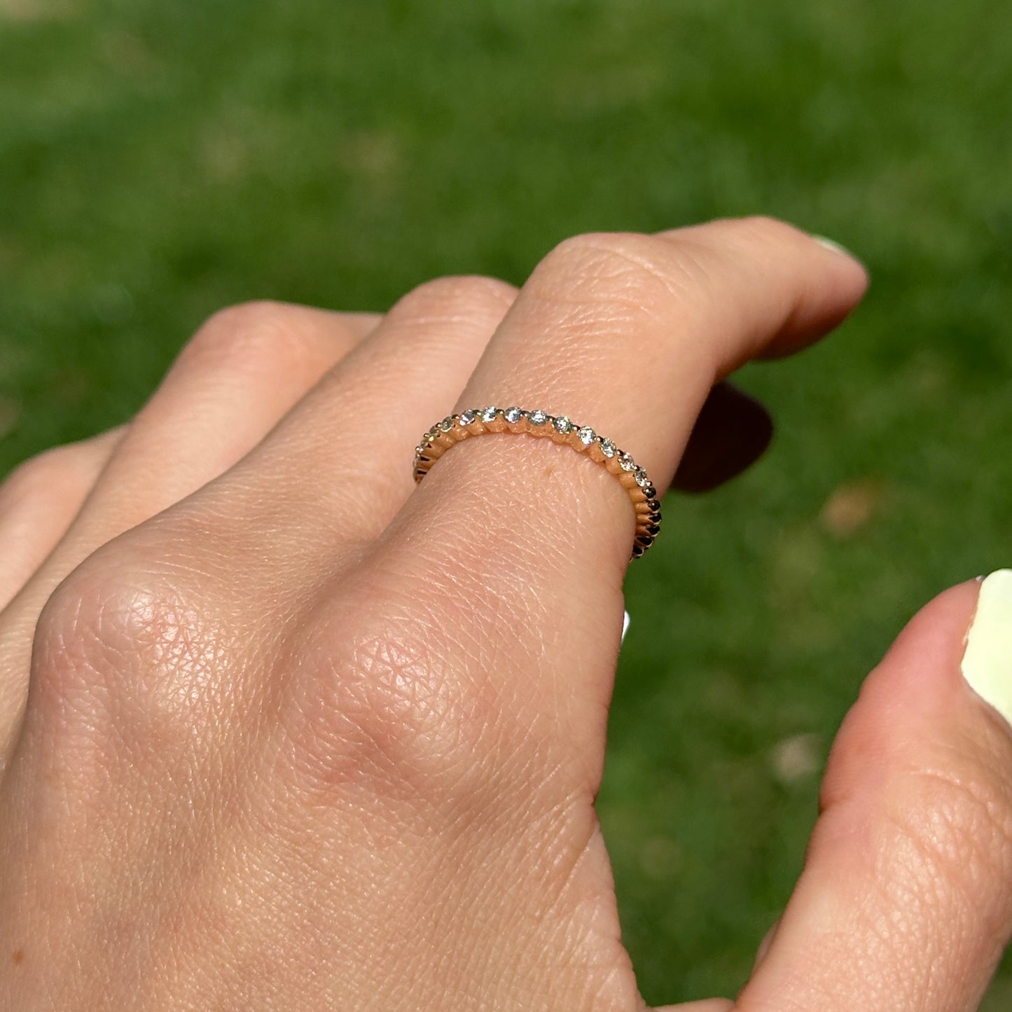 14KT Yellow Gold Lab Round Diamond .27 CT Band Ring