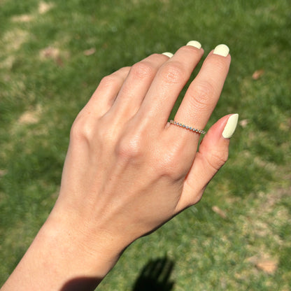 14KT Yellow Gold Lab Round Diamond .27 CT Band Ring