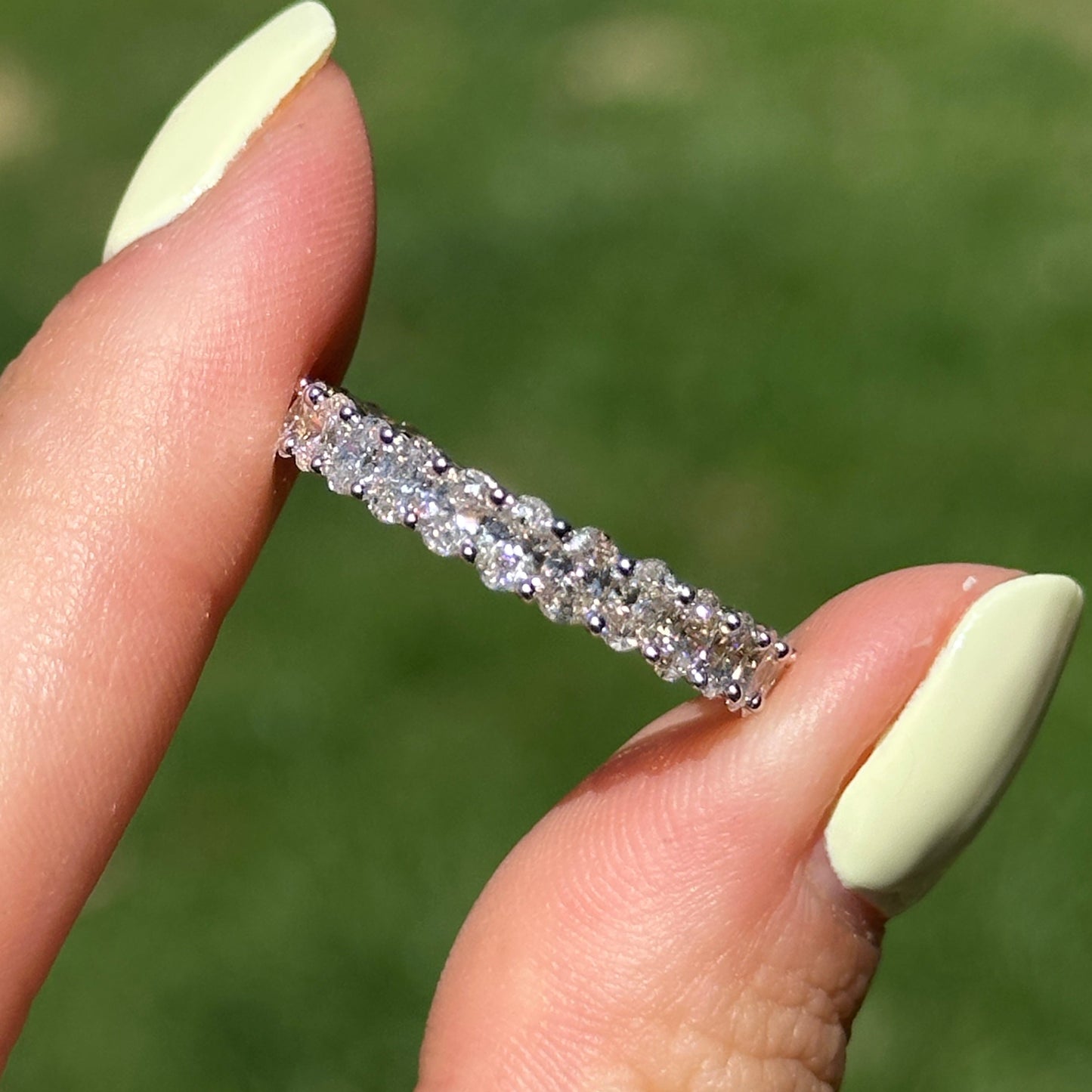 14KT Yellow Gold Oval 2 CT Lab Diamond Band Ring