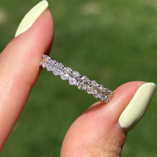 14KT Yellow Gold Oval 2 CT Lab Diamond Band Ring