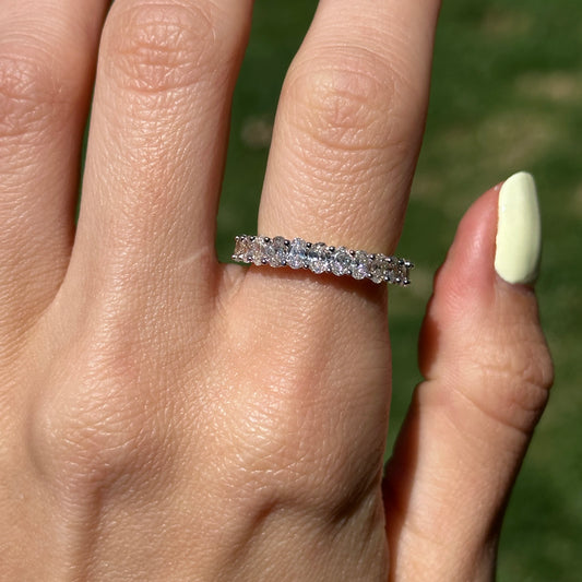 14KT Yellow Gold Oval 2 CT Lab Diamond Band Ring