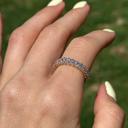 14KT Yellow Gold Oval 2 CT Lab Diamond Band Ring