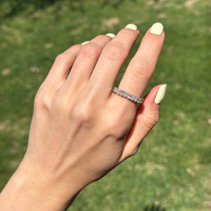 14KT Yellow Gold Oval 2 CT Lab Diamond Band Ring