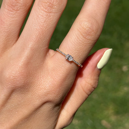 14KT Yellow Gold Oval Lab Diamond Ring