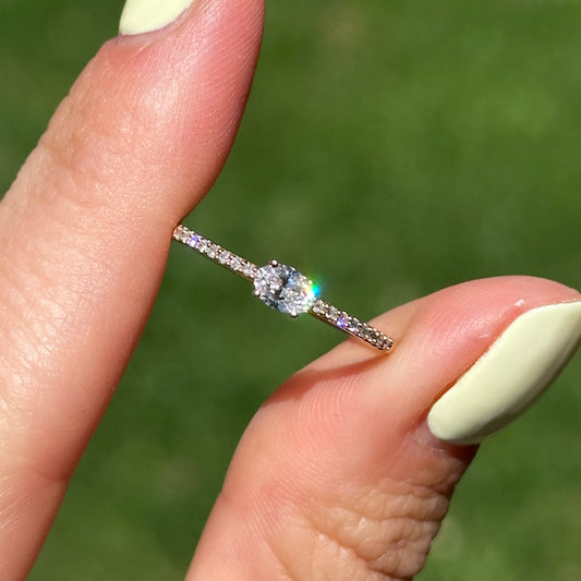 14KT Yellow Gold Oval Lab Diamond Ring