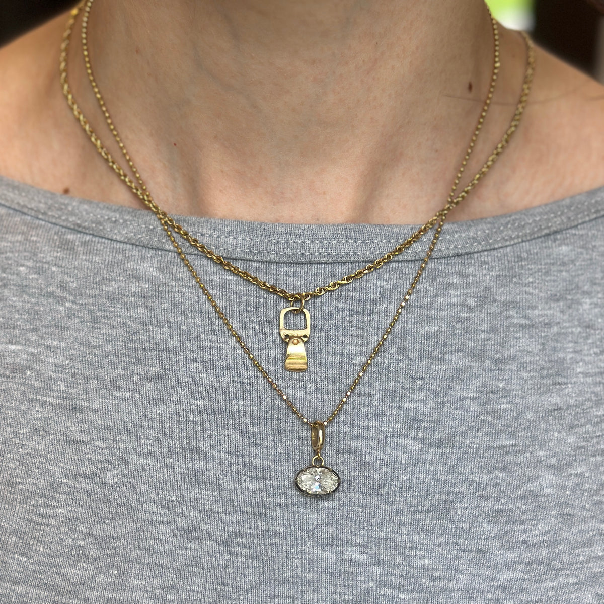 Estate 14KT Yellow Gold 3D Bottle Cap Opener Pendant Charm