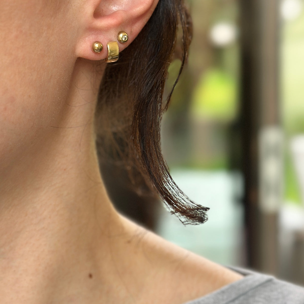 Estate 10KT Yellow Gold 5mm Ball Stud Earrings