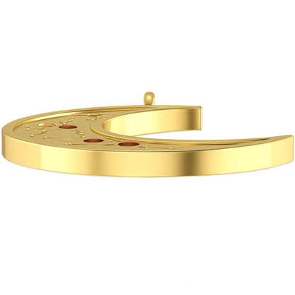Custom 10KT Yellow Gold Gemstone Moon Pendant