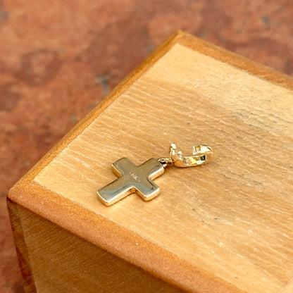 14KT Yellow Gold Solid Cross Pendant Charm Clip - LSJ