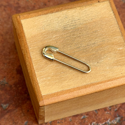 14KT Yellow Gold Safety Pin Charm Holder / Pendant 24.5mm