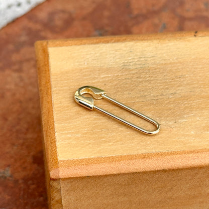 14KT Yellow Gold Safety Pin Charm Holder / Pendant 24.5mm