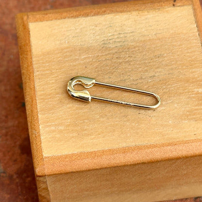 14KT Yellow Gold Safety Pin Charm Holder / Pendant 24.5mm