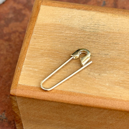 14KT Yellow Gold Safety Pin Charm Holder / Pendant 24.5mm