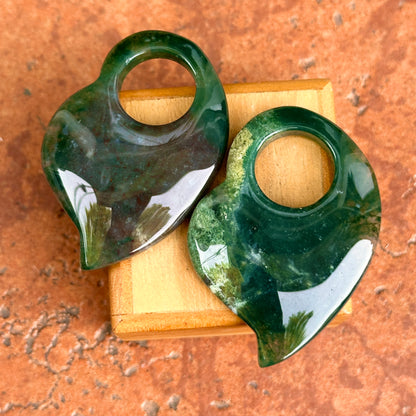 Estate Moss Agate Green Large Earring Charms