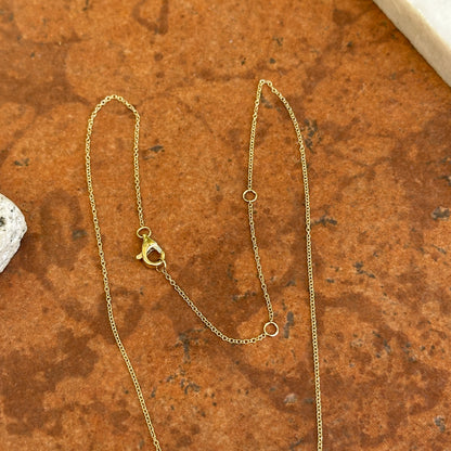 14KT Yellow Gold Pave Diamond Horse Cable Necklace Adjustable 18''