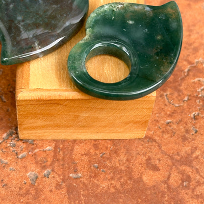 Estate Moss Agate Green Large Earring Charms