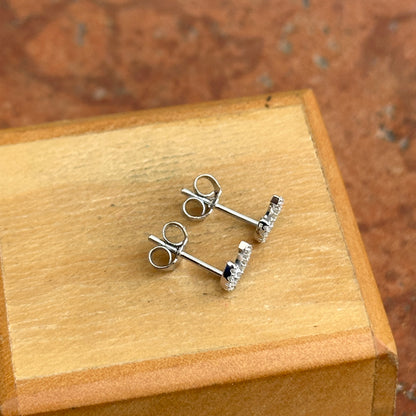 18KT White Gold Mini Diamond Horseshoe Stud Earrings