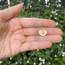 Load image into Gallery viewer, 14KT Yellow Gold St Barbara Round Medal Pendant Charm 14.75mm
