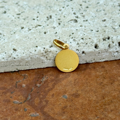 14KT Yellow Gold St Paul Matte Round Medal Pendant 10mm