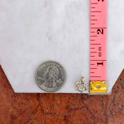 14KT Yellow Gold Weaved 10mm Star of David Pendant Charm