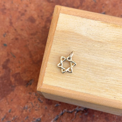 14KT Yellow Gold Weaved 10mm Star of David Pendant Charm
