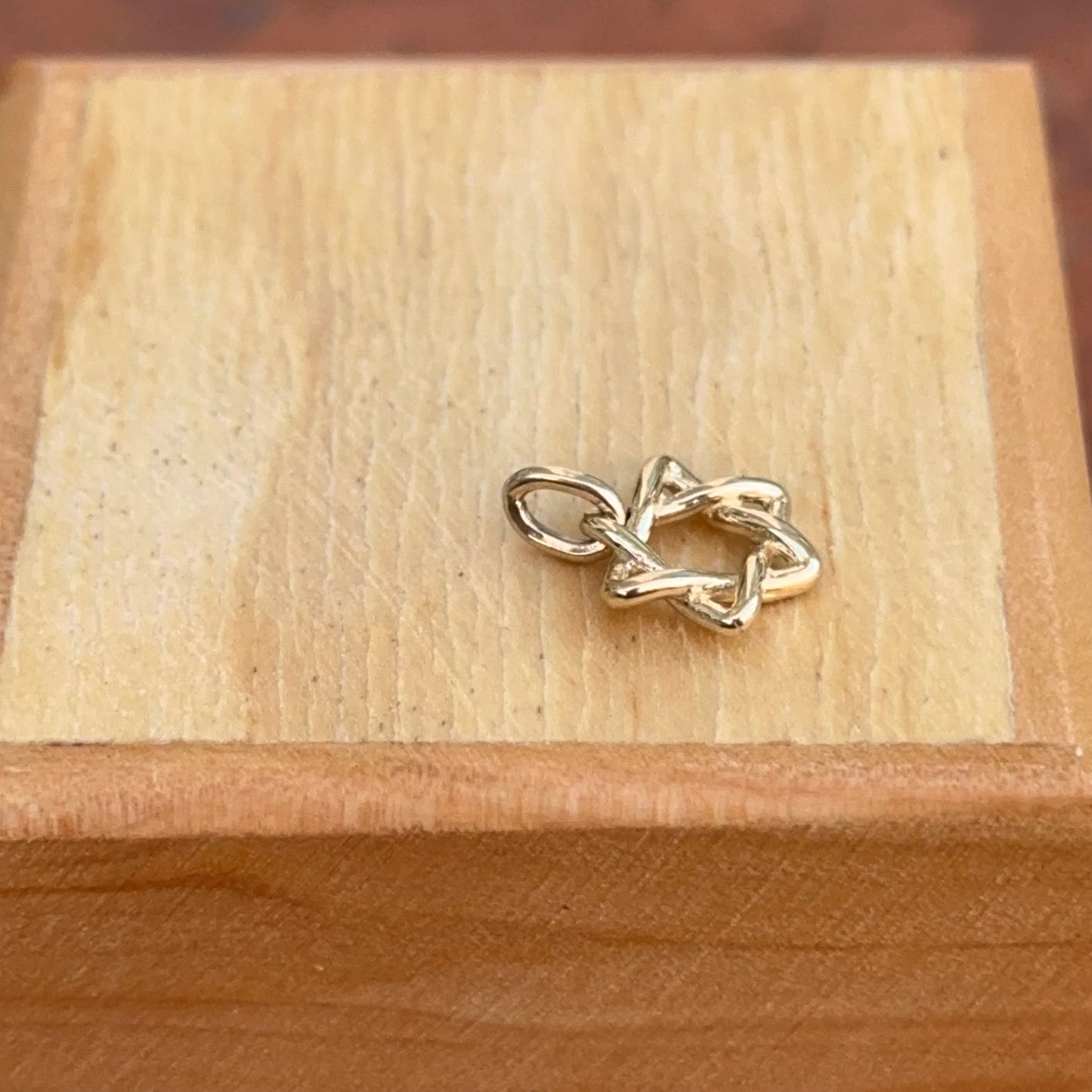 14KT Yellow Gold Weaved 10mm Star of David Pendant Charm