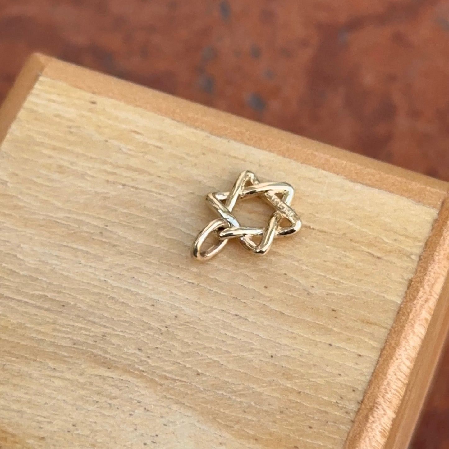 14KT Yellow Gold Weaved 10mm Star of David Pendant Charm