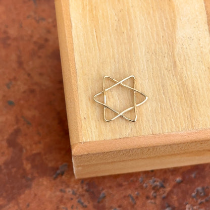 14KT Yellow Gold Weaved 15mm Star of David Pendant Slide