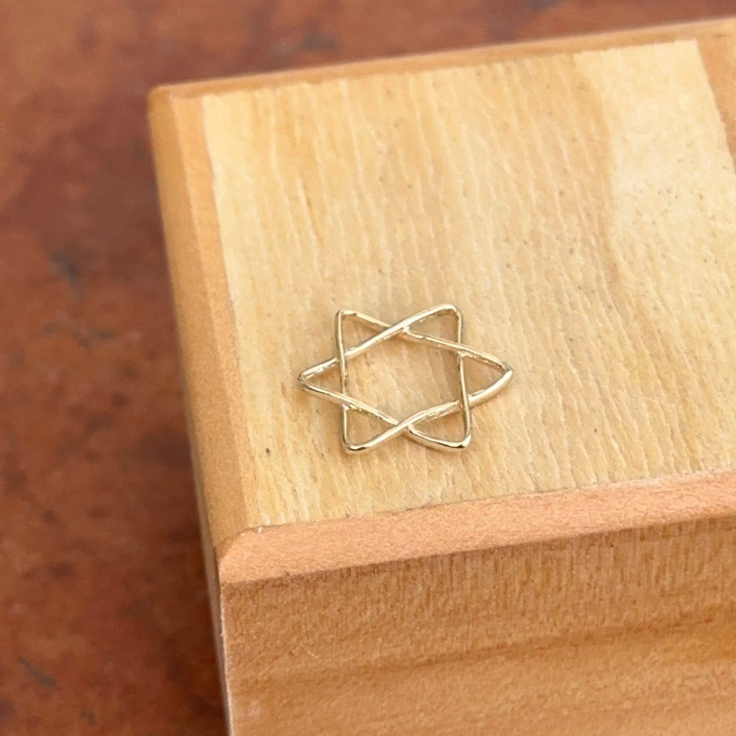 14KT Yellow Gold Weaved 15mm Star of David Pendant Slide