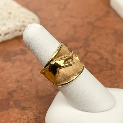 Estate 14KT Yellow Gold Creation of Adam Wide Band Ring