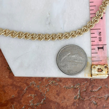 Estate 14KT Yellow Gold Twisted Wire Circle Knot Chain Necklace - LSJ
